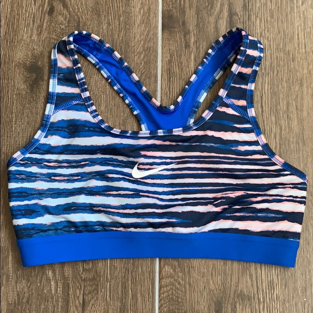 Nike Dri-Fit Racerback Sports Bra Blue Small
